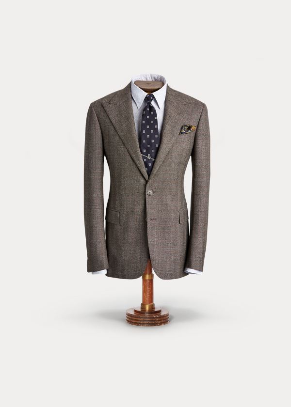 Ralph Lauren Windowpane Wool Blazer Herre Danmark (ZWNBX5967)